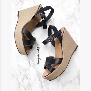 J.Crew Wessley Wedges Black